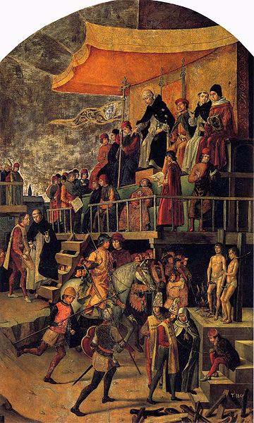 Pedro Berruguete Burning of the Heretics oil painting image